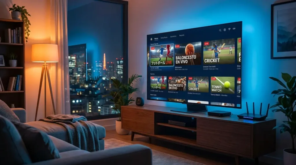Best IPTV for Expats: The Proven Device and Setup Guide (2026) 2 A modern TV setup showcasing the ultimate IPTV for expats experience in a foreign apartment.