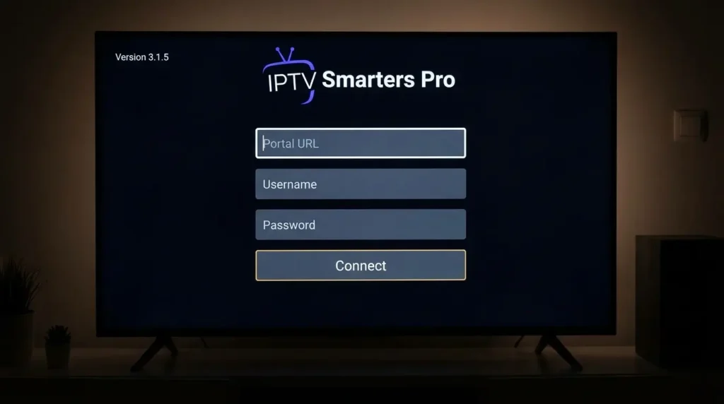 Entering login credentials into an ip tv application