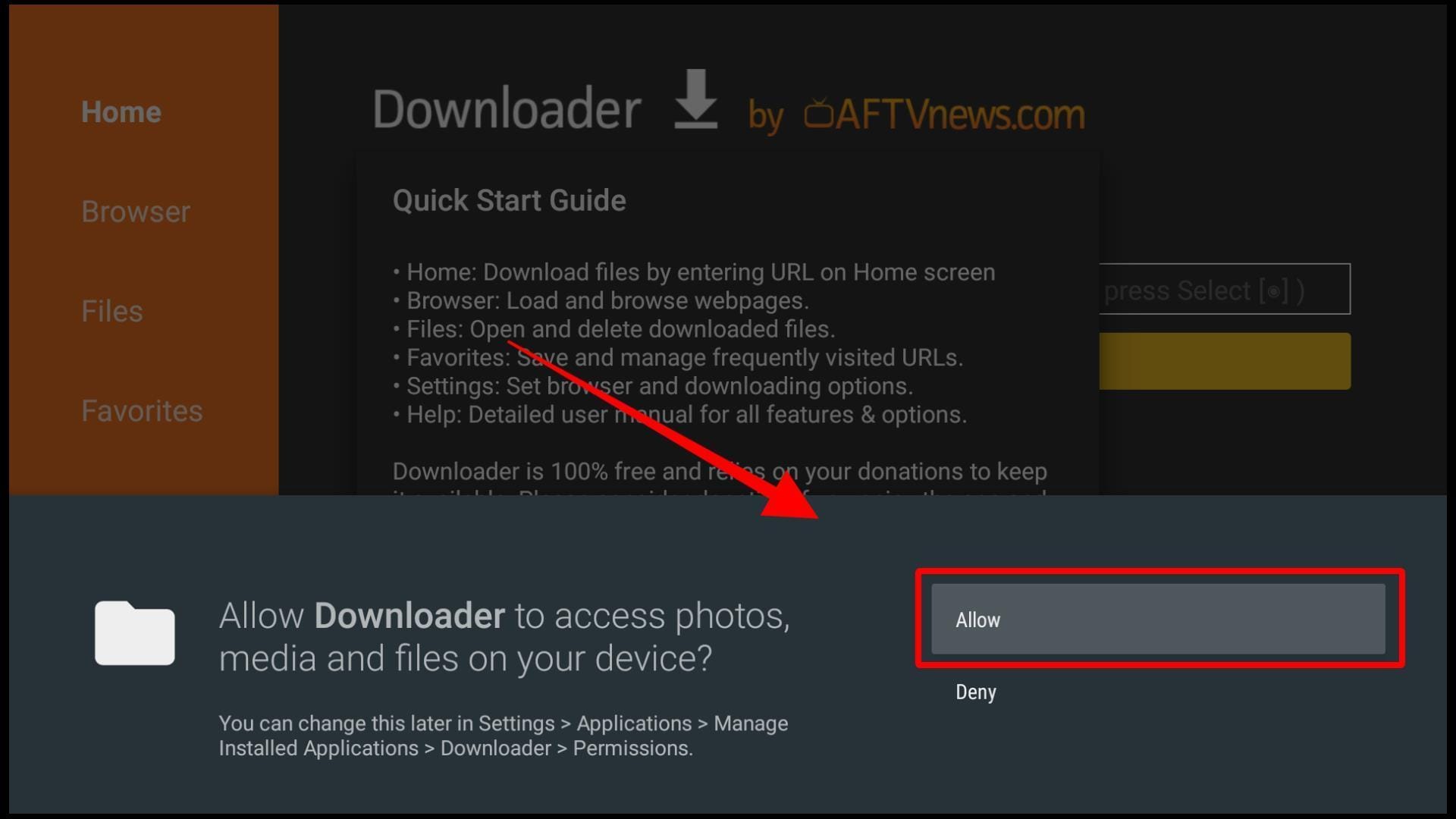 Ultimate IPTV Installation Guide: 6 Easy Device Setup Steps 9 Allow permissions on firestick